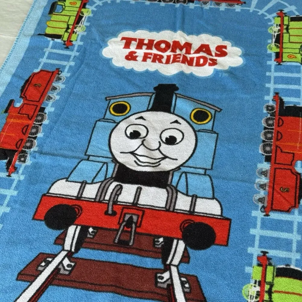 Vintage Y2K Thomas and Friends Beach Towel Thomas the Train Percy Blue Swim Pool